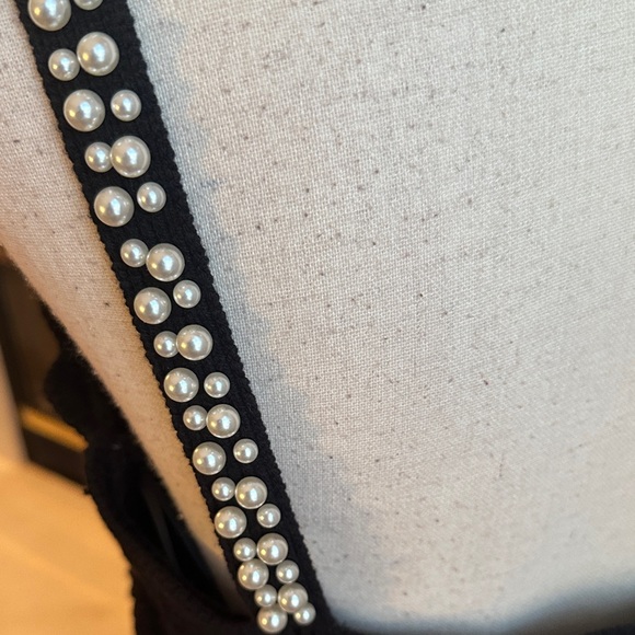 Aqua Black Scallop Knit Camisole with Pearl Straps - Picture 6 of 9